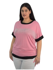Francesca Fashion Γυναικέια Μπλούζα Με Στράς Για Λάμψη 023 Ροζ