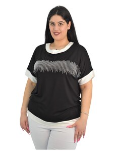 Francesca Fashion Γυναικέια Μπλούζα Με Στράς Για Λάμψη 023 Μαύρο