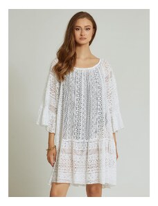 Celestino Διάτρητο φόρεμα καφτάνι λευκο για Γυναίκα