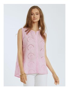 Celestino Κεντητή διάτρητη μπλούζα ροζ για Γυναίκα