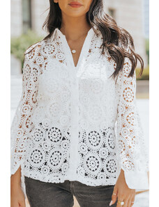 AMELY:άσπρο δαντελένιο πουκάμισο ANJANETTE