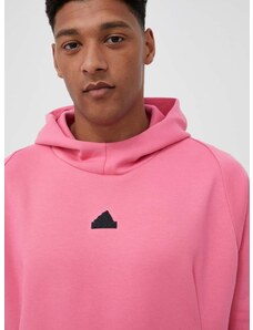 Μπλούζα adidas Z.N.E χρώμα: ροζ, με κουκούλα
