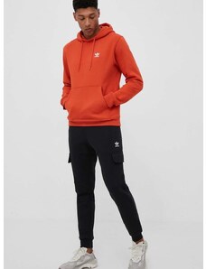 Μπλούζα adidas Originals χρώμα: πορτοκαλί, με κουκούλα