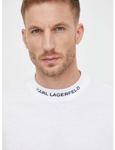 Βαμβακερό μπλουζάκι Karl Lagerfeld χρώμα: άσπρο