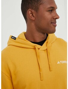 Μπλούζα adidas TERREX Logo χρώμα: κίτρινο, με κουκούλα