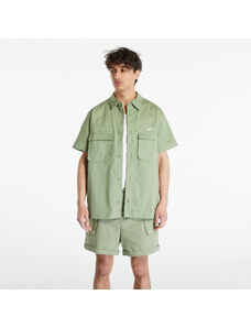 Ανδρικά πουκάμισα Nike Life Men's Woven Military Short-Sleeve Button-Down Shirt Oil Green/ White