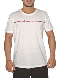 Ανδρικό t-shirt LOTTO Basics στάμπα λευκό/κόκκινο - Medium