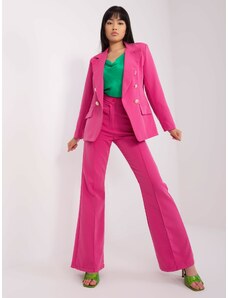 Fashionhunters Σκούρο ροζ κομψό σετ με παντελόνι