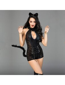 STD Sexy Cat Woman Costume Leopard / Black - S/M