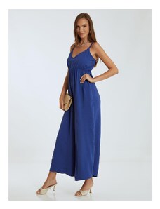 Celestino Ολόσωμη φόρμα με χιαστί πλάτη μπλε ελεκτρικ για Γυναίκα
