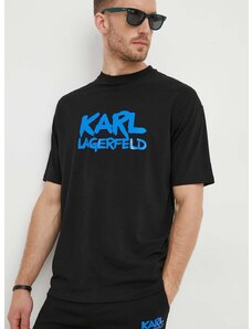 Μπλουζάκι Karl Lagerfeld χρώμα: μαύρο