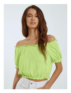 Celestino Κοντομάνικη μπλούζα με ακάλυπτους ώμους φλουο πρασινο για Γυναίκα