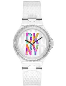 DKNY Chambers - NY6658, Transparent case with Transparent Rubber Strap