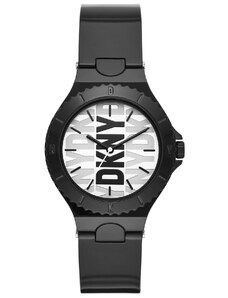 DKNY Chambers - NY6645 Black case with Black Rubber Strap