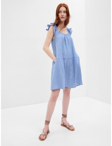 GAP Μπλε Crinkle Gauze Mini Φόρεμα