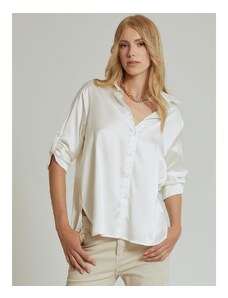 Celestino Ασύμμετρο σατέν πουκάμισο λευκο για Γυναίκα