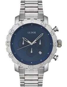 LE DOM Pilot Chronograph - LD.1496-3, Silver case with Stainless Steel Bracelet