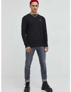 Βαμβακερό πουλόβερ Tommy Jeans ανδρικά, χρώμα: μαύρο,