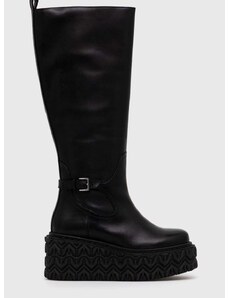 Δερμάτινες μπότες Patrizia Pepe γυναικείες, χρώμα: μαύρο, 8Y0057 L078 K103 F38Y0057 L078 K103