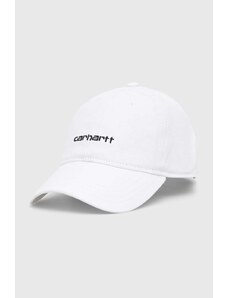 Βαμβακερό καπέλο του μπέιζμπολ Carhartt WIP Canvas Script χρώμα: άσπρο