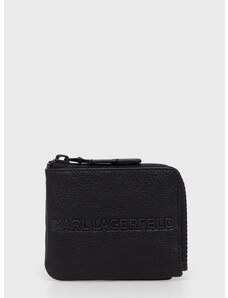 Δερμάτινο πορτοφόλι Karl Lagerfeld ανδρικά, χρώμα: μαύρο