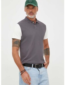 Βαμβακερό μπλουζάκι πόλο Pepe Jeans Longford χρώμα: γκρι