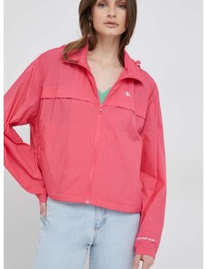 Αντιανεμικό Calvin Klein Jeans χρώμα: ροζ