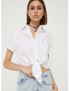Βαμβακερό πουκάμισο Guess Originals χρώμα: άσπρο