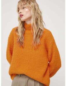 Μάλλινο πουλόβερ Bruuns Bazaar γυναικεία, χρώμα: πορτοκαλί