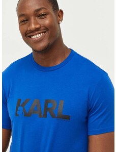 Βαμβακερό μπλουζάκι Karl Lagerfeld χρώμα: ναυτικό μπλε