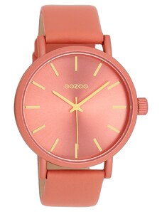 OOZOO Timepieces - C11194, Light Orange case with Light Orange Leather Strap