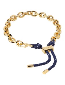 PDPAOLA Bracelet Essentials The Rope Midnight Essential | Gold Brass - Blue Fabric PU01-694-U