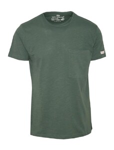 VAN HIPSTER Ανδρικό Μονόχρωμο Τ-shirt - Σκ. Πράσινο - 036005