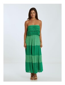 Celestino Strapless φόρεμα με βολάν πρασινο για Γυναίκα