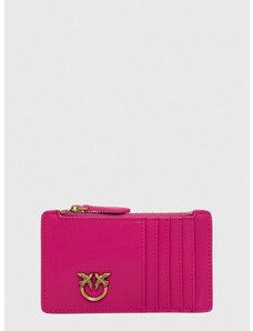 Δερμάτινο πορτοφόλι Pinko γυναικεία, χρώμα: ροζ