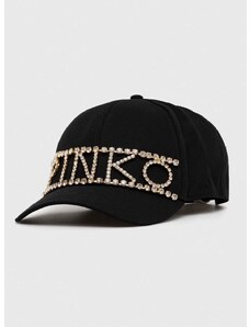 Βαμβακερό καπέλο του μπέιζμπολ Pinko χρώμα: μαύρο