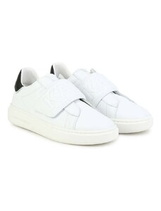 Παιδικά δερμάτινα αθλητικά παπούτσια Karl Lagerfeld χρώμα: άσπρο