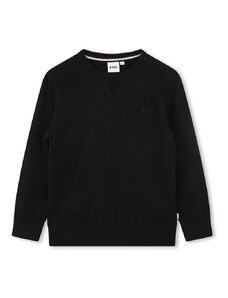 Παιδικό βαμβακερό πουλόβερ BOSS χρώμα: μαύρο