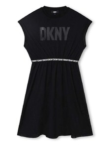 Παιδικό φόρεμα Dkny χρώμα: μαύρο