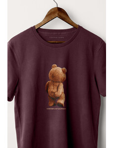 UnitedKind Teddys Opinion, T-Shirt σε μπορντώ χρώμα