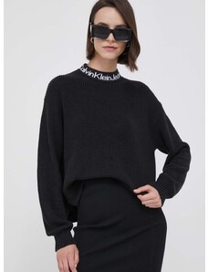 Βαμβακερό πουλόβερ Calvin Klein Jeans χρώμα: μαύρο