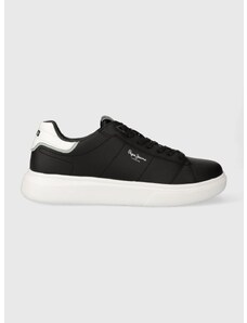Δερμάτινα αθλητικά παπούτσια Pepe Jeans EATON BASIC χρώμα: μαύρο, PMS30981