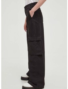 Βαμβακερό παντελόνι Levi's BAGGY CARGO χρώμα: μαύρο F30