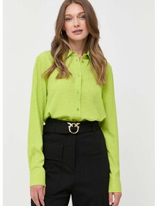 Μεταξωτό πουκάμισο Pinko χρώμα: πράσινο