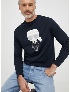 Βαμβακερή μπλούζα Karl Lagerfeld χρώμα: ναυτικό μπλε,
