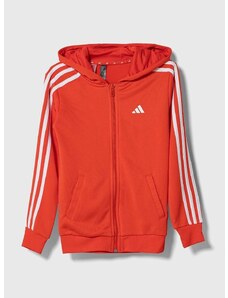Παιδική μπλούζα adidas χρώμα: κόκκινο, με κουκούλα