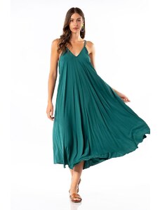 Enter Fashion Γυναικείο Πράσινο maxi φόρεμα