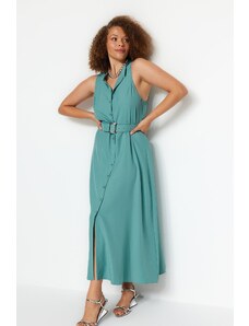 Trendyol Curve Plus Size Φόρεμα - Πράσινο - Φόρεμα πουκάμισο