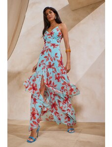 ENZZO Maxi φόρεμα floral Τιρκουάζ