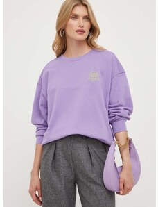 Βαμβακερή μπλούζα Pinko γυναικεία, χρώμα: μοβ